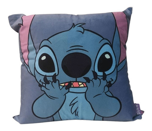 Almofada 40x40 Stitch Flores  Disney Stitch Cor Azul