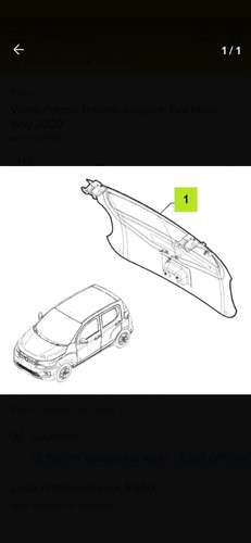 Vidrio De Porton Trazero Fiat Mobi  Vidrio Usado