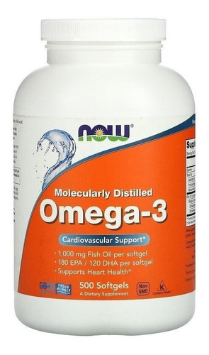 Omega 3 Fish Oil Óleo De Peixe - 1000mg 500 Cap Softgel Now 