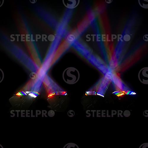 Imagen 4 de 8 de Cabeza Movil Minispider 8 Led Beam Doble Movimiento Steelpro