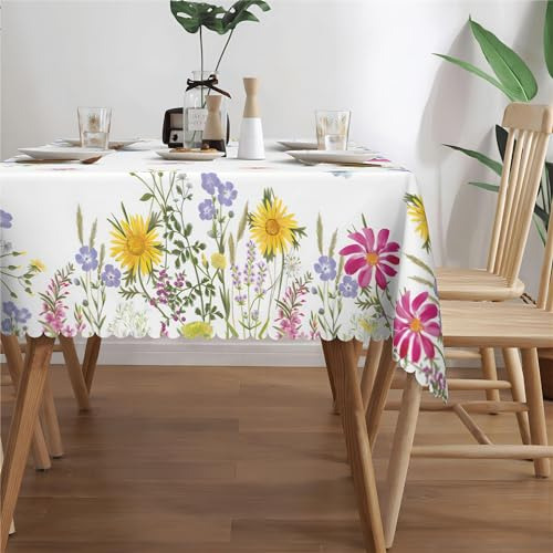 Mantel Rectangular Floral Impermeable Para Hogar Y Fiesta 15