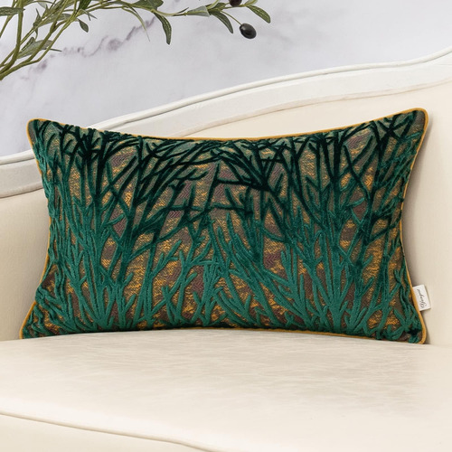 Yangest Green Twigs Funda De Almohada Lumbar Ramas Funda De