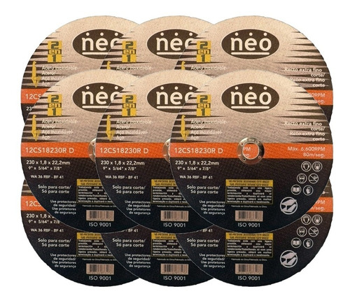 Set 30 Discos De Corte Neo 230 X 1,3 Mm Para Metales