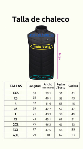 Chaleco Invierno Calefaccionado 9 Zonas Usb Impermeable