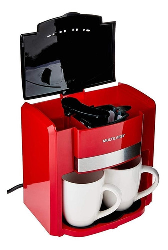 Imagen 5 de 5 de Cafetera Multilaser Gourmet 2 Xícaras semi automática roja de filtro 220V