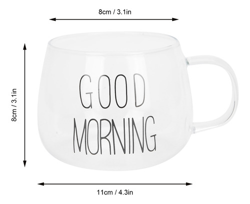 Taza De Vidrio Con Asa De Borosilicato Transparente Para Caf