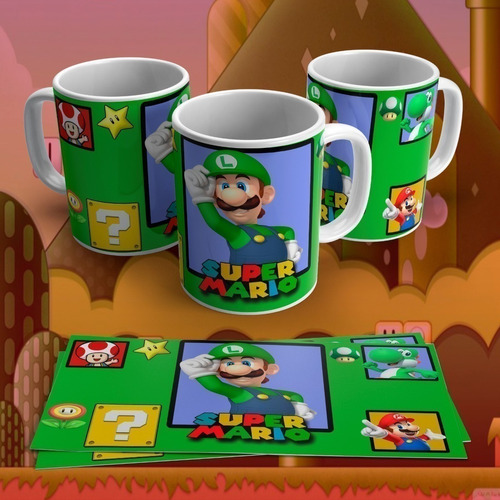 Kit Diseños Plantillas Tazas Super Mario Bros Sublimación