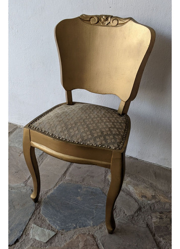 Silla Antigua, Estilo Francesa, Luis Xv, Asiento Tapizado