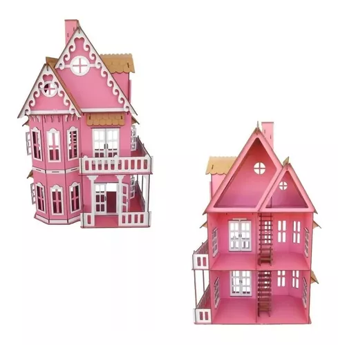 Casa Barbie Casinha De Bonecas Mdf Cru 80 Cm - Collore - Casinha