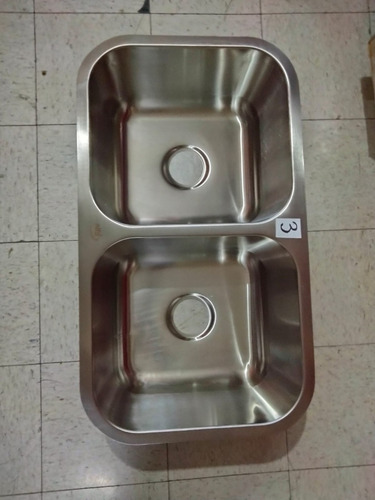 Tarja Doble Submontar Acero Inox 304 Con Golpes Por Almacen
