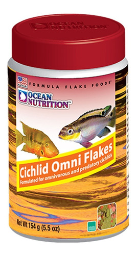 Cichlid Omni Flakes Ocean Nutrition Alimento 154grs Acuario