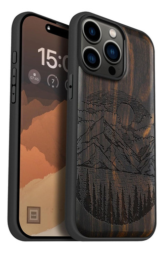 Funda Para iPhone 15 Pro Max 6.7 Pulgadas Madera Y Tpu - Ab