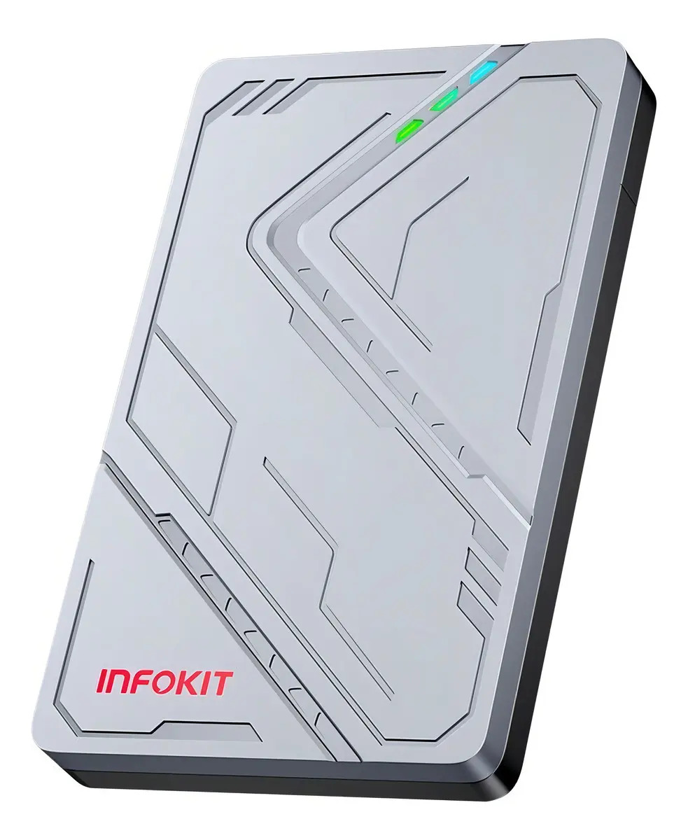 Case para HD 2.5" com USB 3.1 e LED, Cor Prateado