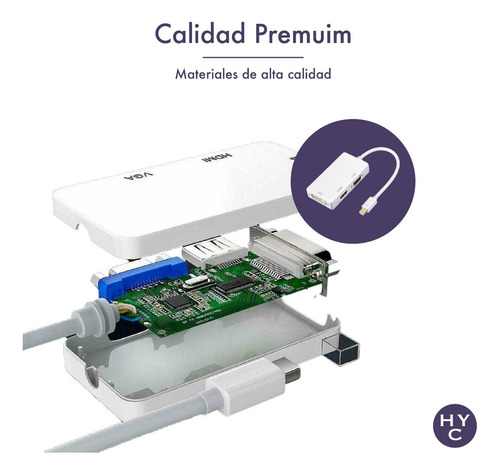 Imagen 8 de 10 de Adaptador Thunderbolt Mini Displayport 3 En 1: Hdmi Vga Dvi