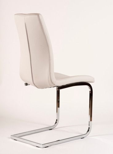 Imagen 4 de 9 de Silla Moderna Savona Cuero Sintetico Cromo Pack 2 Unid