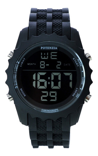 Relógio Quartzo Masculino Esportivo Preto Potenzia Digital