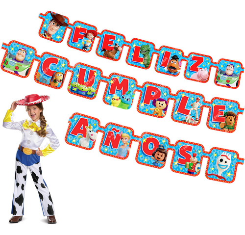 Toy Story 4 - Letrero Feliz Cumple Artículo Fiesta Toy0h2