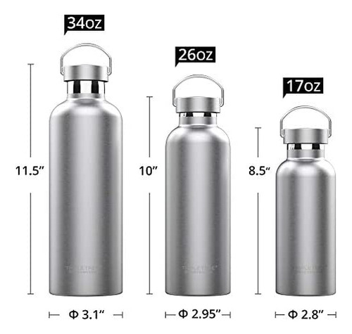 Botella De Agua De Acero Inoxidable Aislada Al VacĂo Triple