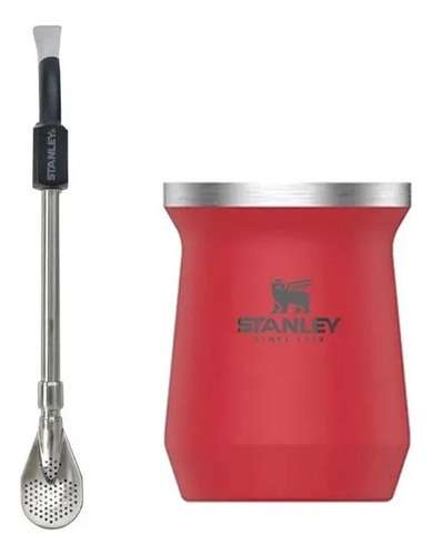 Set Stanley | Mate Rojo + Bombilla Spoon Negra | Original