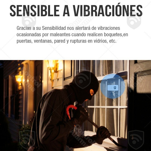 Imagen 5 de 9 de Sensor Vibracion Ventanas Paredes Muro Sistema Alarmas Para Casa Impacto Ruptura De Vidrios Negocio