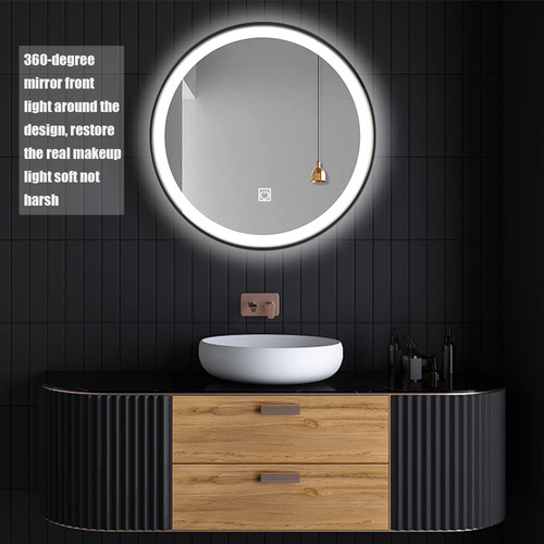 Espejo Baño Led Táctil Circular Inteligente Con Luz