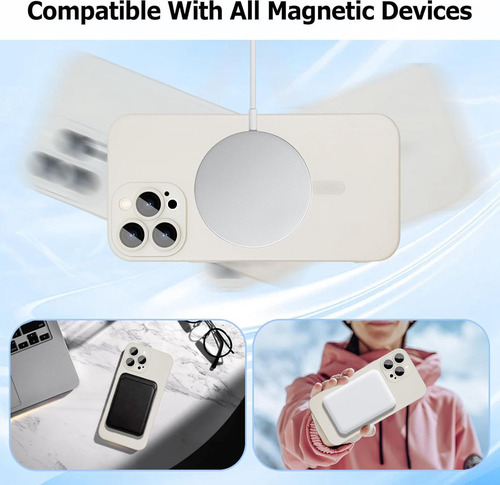 Funda De Teléfono Magsafe Wireless Charge Glass Camera Protect, Color Sólido, A Prueba De Golpes, Para iPhone 16/promax 15, 14, 13, 12, 11 Series