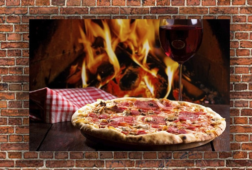 Cuadro 20x30cm Pizza Pizzeria Comidas Restoran Food M2