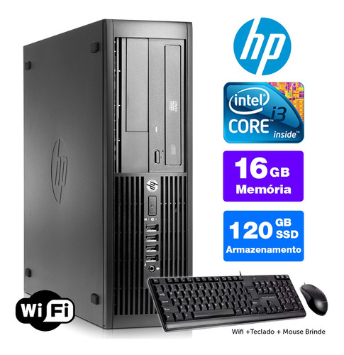 Imagem 1 de 5 de Cpu Usado Hp Compaq Sff I3 2g 16gb Ssd120 Brinde