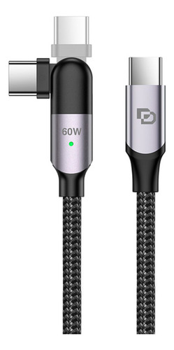 Cable Usb-c A Usb-c 60w Giratorio De 2mt Rugged Dusted Negro