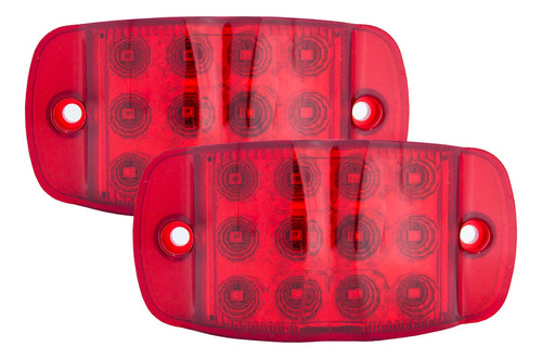 Par De Plafones Lat 12 Leds Luz Alta Y Baja Roja Tunelight