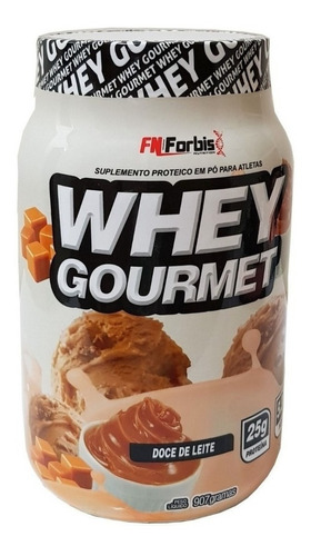 Imagem 1 de 1 de Suplemento em  pó FN Forbis  Whey Gourmet proteínas sabor  doce de leite em pote de 907g