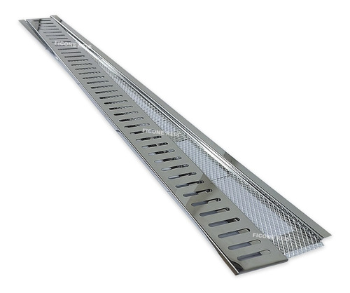 6 Ralo Linear 10x100 Grelha Inox 304 C/ Suporte E Tela Inset