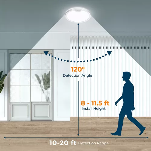 Luces de armario con sensor de movimiento, luz LED de armario activada por  movimiento, luz diurna de 5000 K, luz de techo con sensor de movimiento de