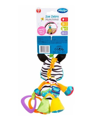 Imagen 2 de 7 de Peluche Colgante Mordillo Bebe Playgro Zoe Zebra Munchimal