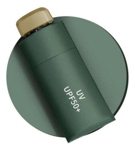 Mini Paraguas Plegable Luz Protección Solar Anti-uv Color Verde Oscuro