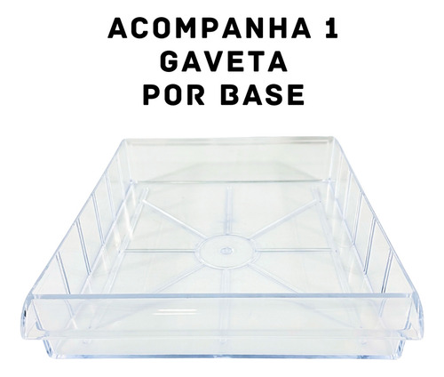 Gaveteiro Organizador Modular Avulso Multiuso Magus Gvt2 Cor Azul 15L