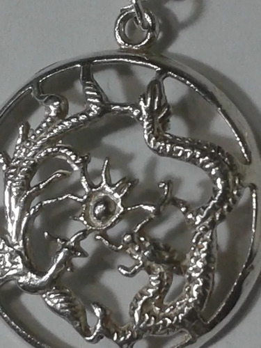 258 Se Vende Medalla Del Dragon Y El Ave Fenix En Plata 950