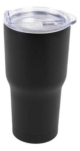 Termo Vaso De Acero Inoxidable Con Tapa 850 Ml Vencort Color Negro