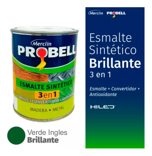 Esmalte Sint 3 En 1 Probell 1 Lts Brillante Verde Ingles