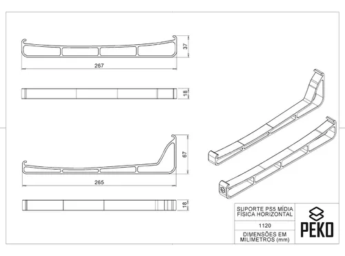 Suporte Horizontal para console Playstation 5 Mídia física Ps5