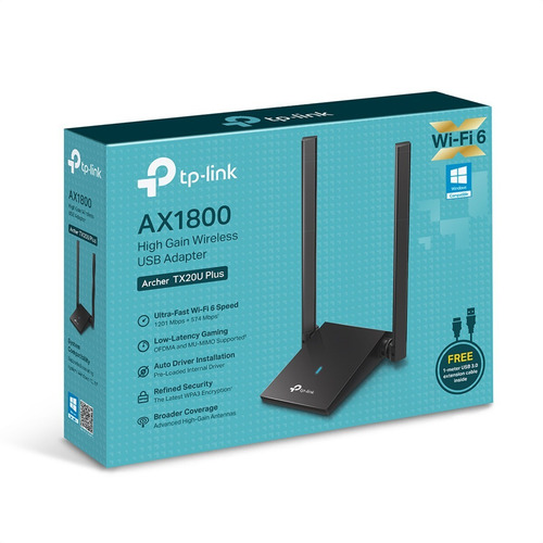 Adaptador Usb 3.0 A Wifi 6 Ax1800, Tp Link Archer Tx20u Plus