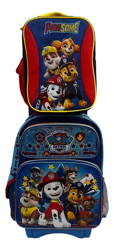 Paw Patrol Mochila Mod A17972 Llantas Gel Y Lonchera
