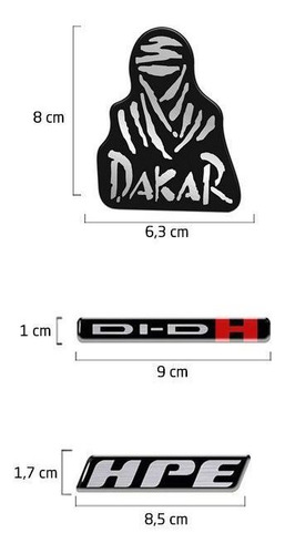 Imagem 5 de 5 de Kit Emblemas Mitsubishi Pajero Dakar Hpe Di-dh 2014 Resinado