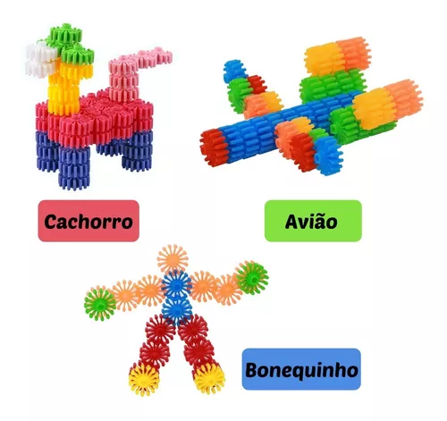 Brinquedo Montar Plakt Engrenagens Educativo Criativo 84 Peças