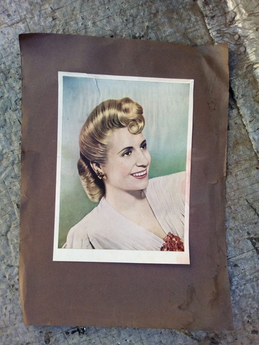 Antigua Lámina De Papel Eva Perón 25,3cm X 18,4cm