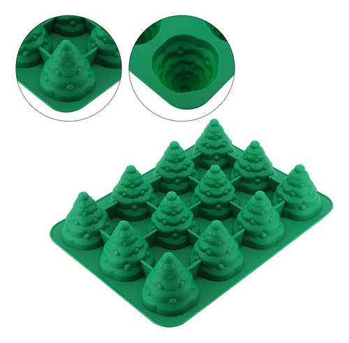 Molde De Silicona Con 12 Orificios Para Tartas De Árbol De N