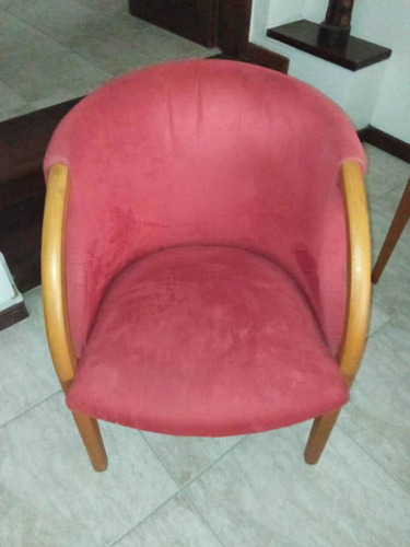 Poltrona Roja De Madera De Pino