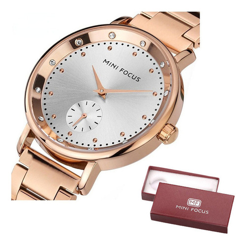 Reloj Casual Mini Focus Con Cinturones De Acero Diamantado P