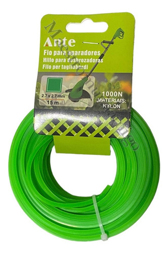 Nylon Orilladora Desbrozadora Corta Pasto Maleza 2,7mm X 15m