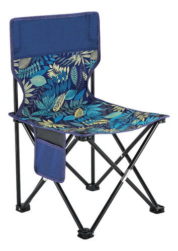 Silla Plegable Portátil Al Aire Libre Pesca Camping Azul S